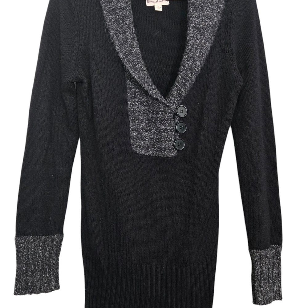 Black Sweater with Grey Accents